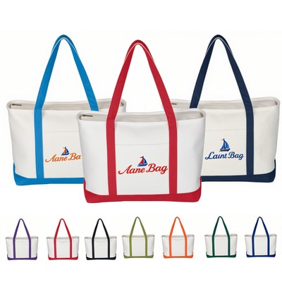 Full Color Large Starboard 24 Oz. Cotton Canvas Tote Bag-23" W x 14" H x 7" D