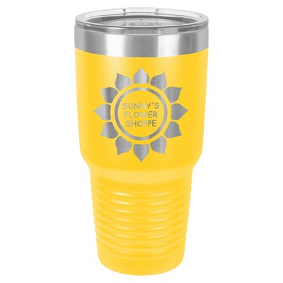 Polar Camel 30 oz. Yellow Vacuum Insulated Ringneck Tumbler with Clear Lid